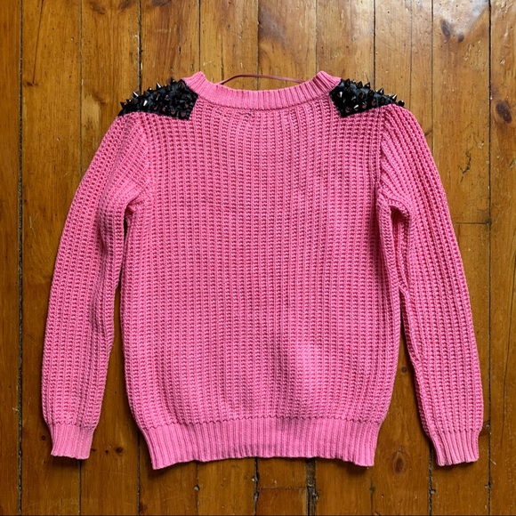 Atmosphere Pink Knit Sweater with Spikes 💖🤘🖤 - Picture 5 of 10